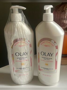 Olay Effortless Glow Body Lotion With Notes Of Rose Water X 2 Brand New Bottles!